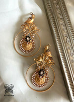 Load image into Gallery viewer, Antique Bird Motif Statement Hoop Earrings