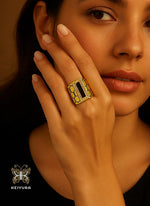 Load image into Gallery viewer, Gold & Black Ring